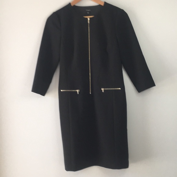 Anne Taylor Black Zip front dress size 4 - Picture 2 of 6